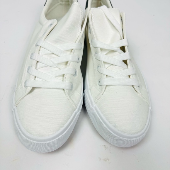 Mens Canvas Shoes White Sneakers Low Top Lace Up Casual Shoes 11 - Picture 10 of 11